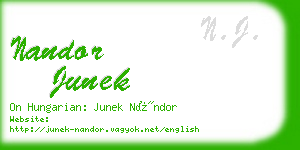 nandor junek business card
